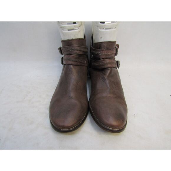 Free People Womens Size 38 EUR Brown Leather Buckle Ankle Boots - Picture 5 of 12